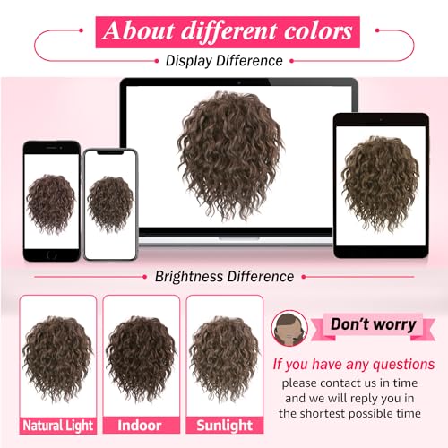 Adancyler Messy Bun Hair Piece Yaki Textured Sweet Loose Wavy Curly Hair Bun Short Drawstring Ponytail Extensions Hair Toppers Synthetic Hairpieces Pony Tails Hair Extensions for Women(Black)