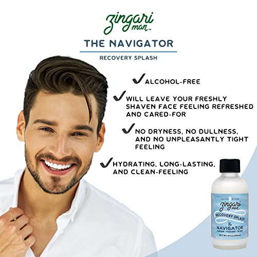 Zingari Man - The Navigator Recovery Splash - Mens Skin Care Aftershave Products - Moisturizer and Body Lotion Wash - Hydration Primer With Cologne and Oil Blend - Sensitive Shaving Treatment