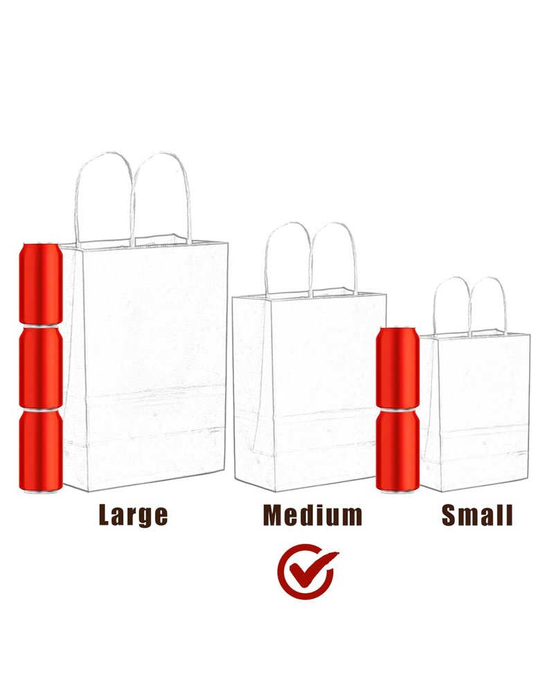 qiqee Medium Size Paper Gift Bags With Handles 10.6"x8.3"x4.3" 16 Solid Colors Party Favor Bags(16-Packs)