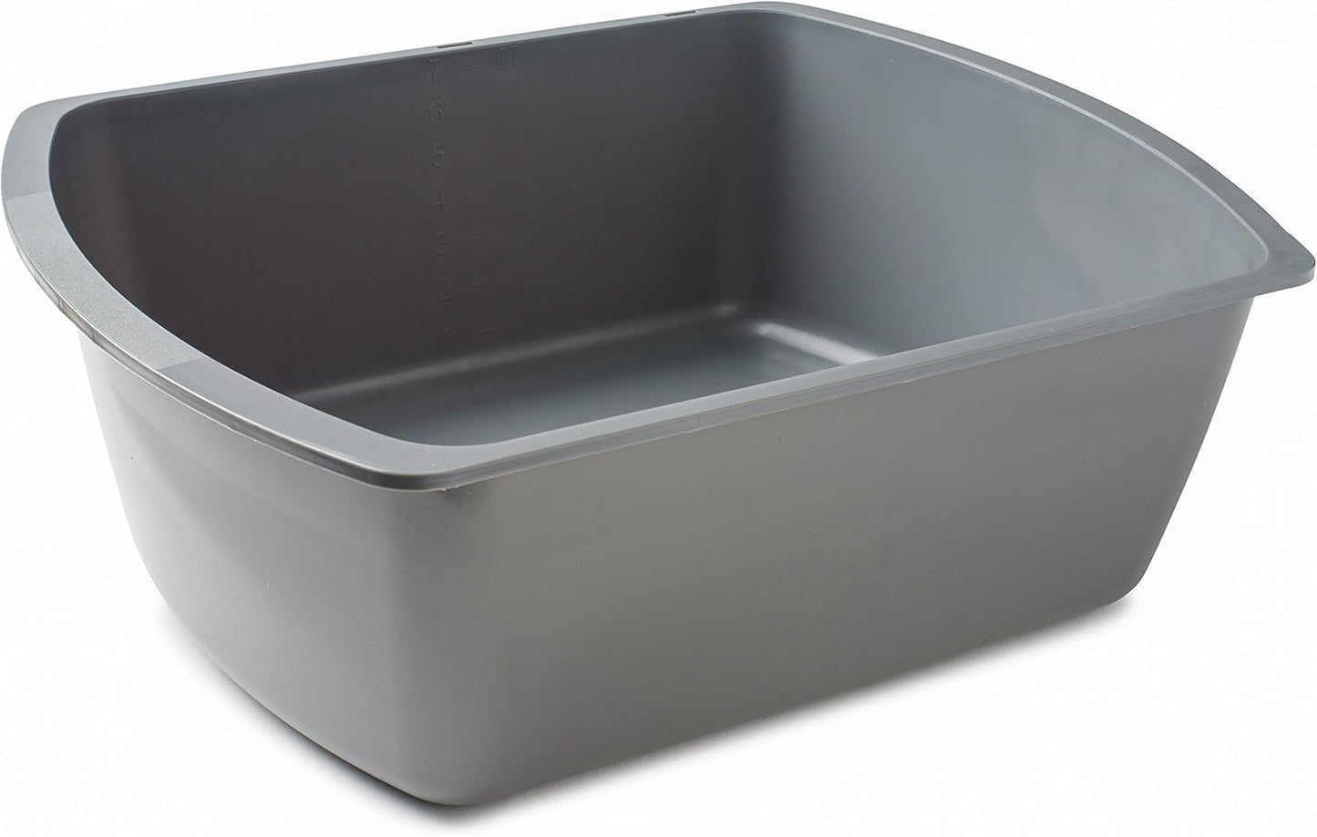 Vakly Plastic Wash Basin, 7 Qt, Rectangular Graduated 1 Pack