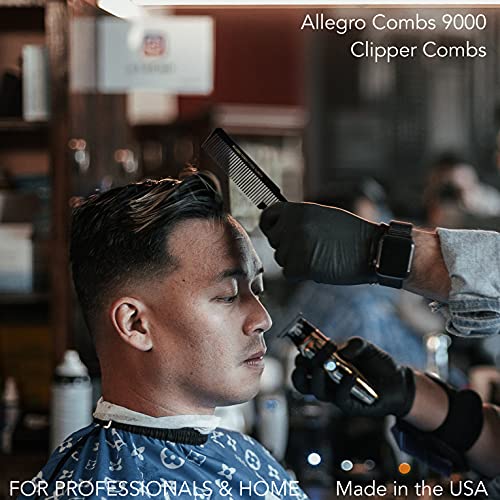 Allegro Combs 9000 Clipper Cutting Combs Blending Combs Fading Combs 6 Pk. (Black)