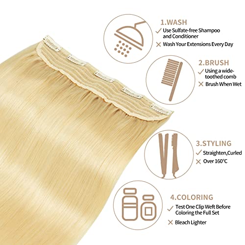 Isheeny Clip In Hair Extensions Real Human Hair Clip In Extensions One Pieces Blonde Seamless Clip In Hair Extensions Human Hair 15Inch Real Hair Extensions Clip In Human Hair 80g