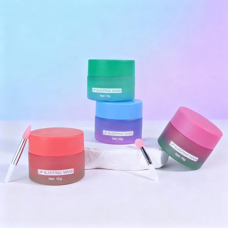 FeiCuiYun Lip Sleeping Mask, Moisturization and Antioxidants, Nourish, Hydrate, Flaky, Dry Lips, Includes Softapplicator Brush (06#Strawberry, 1Pcs)