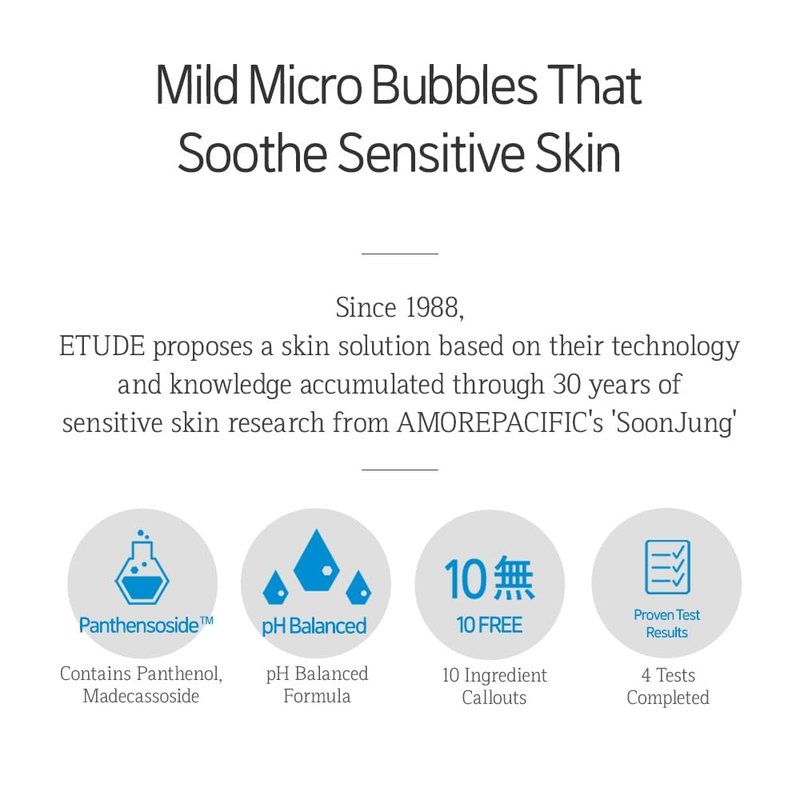 ETUDE SoonJung pH 6.5 Whip Cleanser 5.06 fl.oz | Non Comedogenic & Hypoallergenic Soft Bubble Hydrating Facial Cleanser for Sensitive Skin | Low-pH Korean Face Wash | K-Beauty (5.06 fl oz)