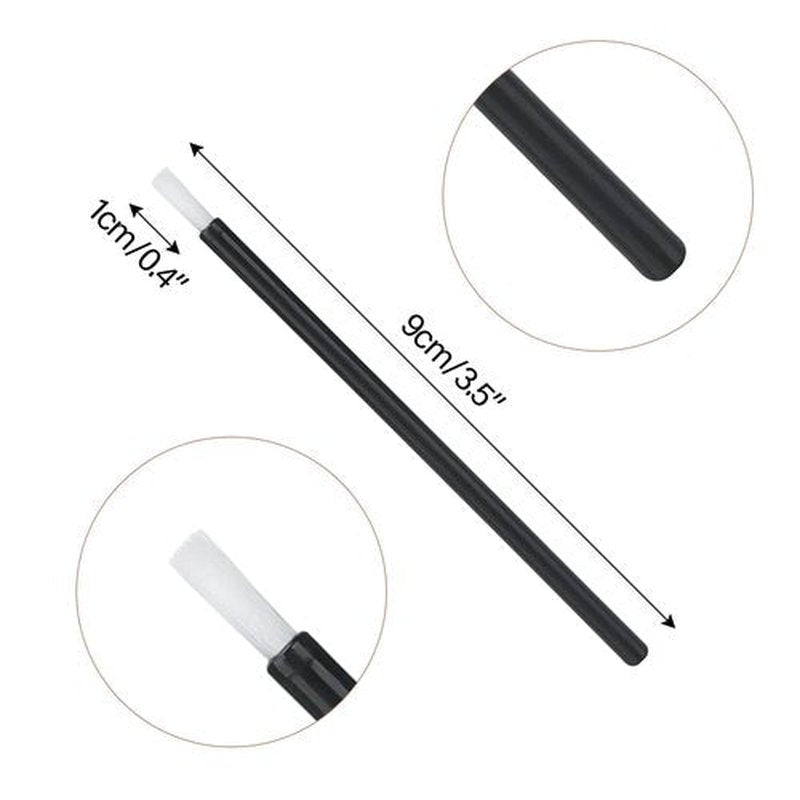 GCQQ 100PCS Disposable Lip Brushes, Black Lipstick Applicator, Lip Wands Makeup Beauty Tool Kits PYO Cookie Paint Brush (Black+White)