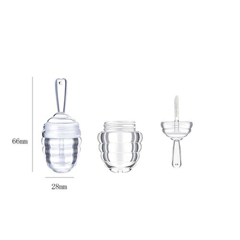 25 Pieces Honey comb Shaped 6ml Lip Gloss Tube Empty Plastic Lip Gloss Container Mini Clear Refillable Lip Balm Bottle Container with 2 Pieces Plastic Funnels for Women Girls DIY Cosmetics (Clear)