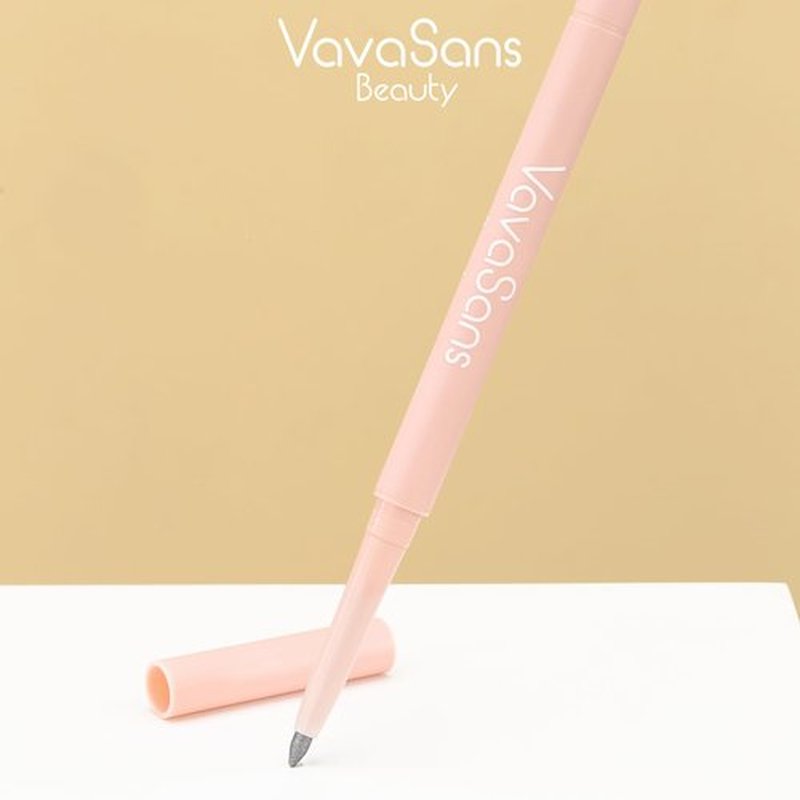 VavaSans Gel Eyeliner Mechanical Pencil Black and Silver Dual Ended Two Color Retractable Eye Liner Pigmented Smooth Creamy Textured Waterproof Smudge Proof Long Lasting Makeup