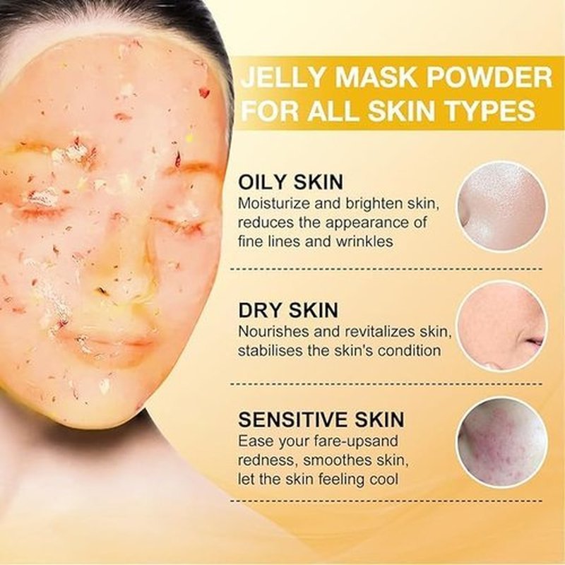 Angeland Jelly Mask for Facials Professional Natural Gel Face Masks, Moisturizing & Hydrating Jelly Face Masks, Peel Off Face Masks SkinCare 23 Fl Oz (Turmeric)