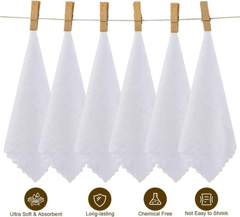 Orighty Ultra Soft Washcloths 12 Pack, Premium Microfiber Towel Sets 12 x 12 inches, Absorbent and Quick Drying Coral Velvet Washcloth, Multi-Purpose Wash Cloths for Bathroom, Hotel, and Gym (White)