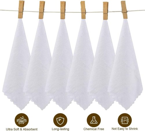 Orighty Ultra Soft Washcloths 12 Pack, Premium Microfiber Towel Sets 12 x 12 inches, Absorbent and Quick Drying Coral Velvet Washcloth, Multi-Purpose Wash Cloths for Bathroom, Hotel, and Gym (White)