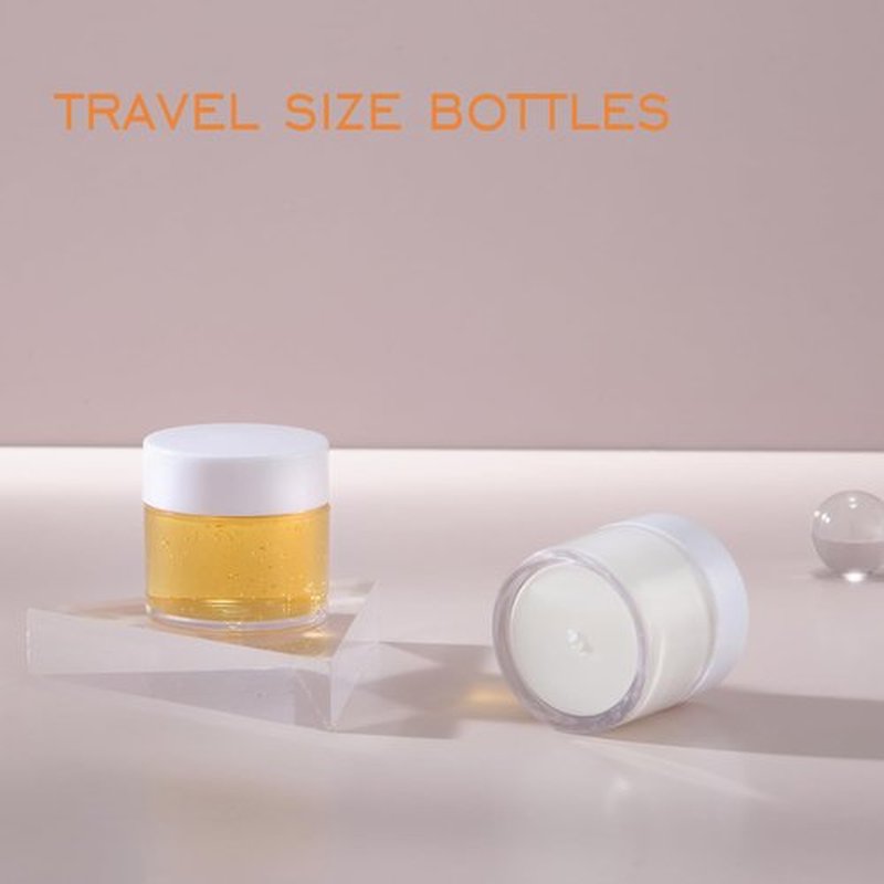 5ml, 10ml, 15g, Golden airless Pump Bottle for Travel, with Travel Bag Set, Empty refillable Cosmetic Pump Bottle, Vacuum Pump Bottle for Toner, Hair Oil, Lotion and Other Liquids (12 Packs)