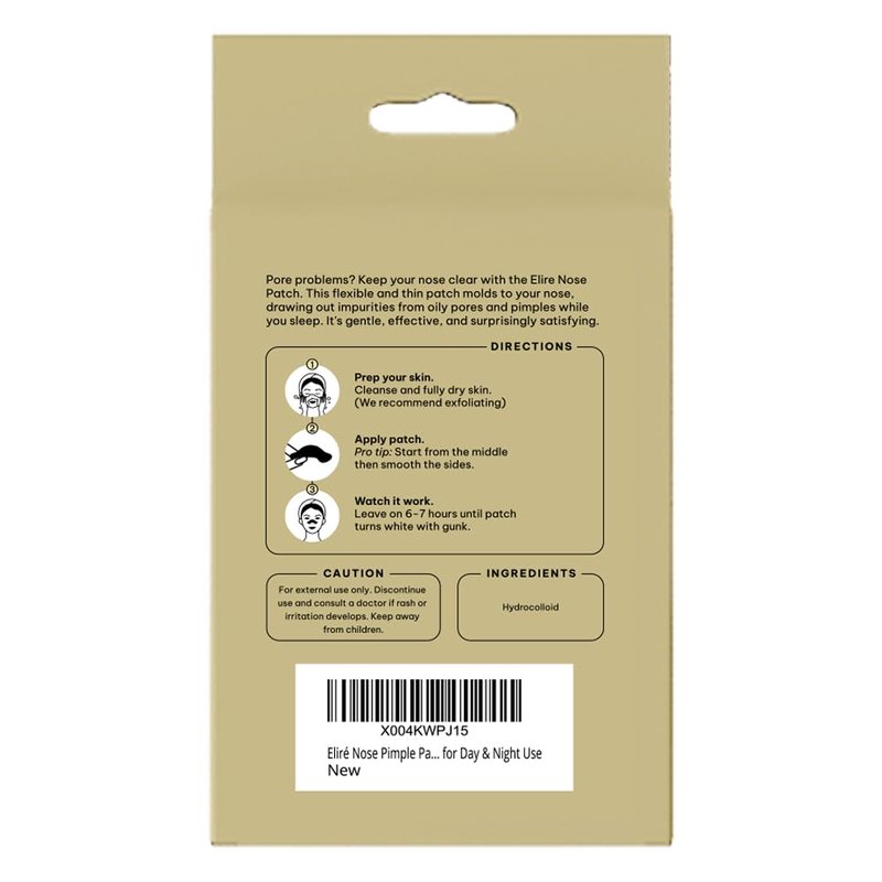 Eliré Nose Pimple Patch – Extra Strength Hydrocolloid Strips for Clearer Skin – Absorbs Excess Oil – Strong Adhesion, Ultra-Thin - Invisible for Day and Night Use- 10 Patches