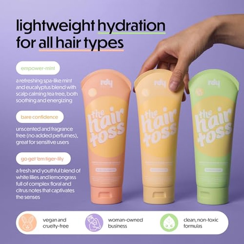 The Hair Toss Detangling Shampoo & Conditioner Set, Lightweight Low Ph for Strengthening and Detangling All Hair Types | Paraben & Sulfate Free for Sensitive Scalp | 13.5oz (Mint)