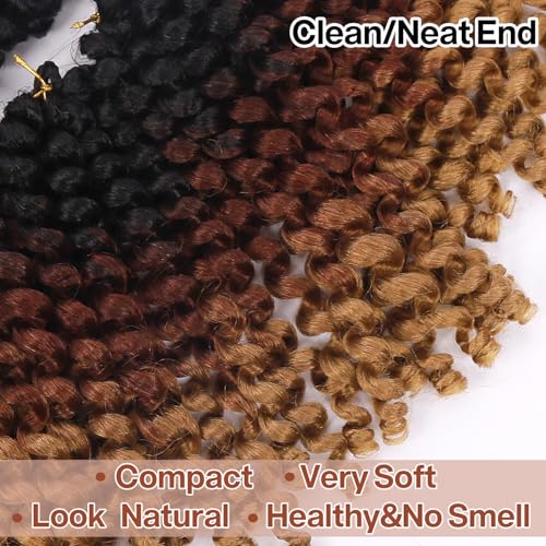 5 Packs short Jumpy Wand Curl Crochet Hair Jamaican Bounce Crochet Hair Curly Braiding Hair Curly Crochet Hair for Black Women 10Roots/Pack(5packs)… (1B/30/27, 12inch(pack of 5))