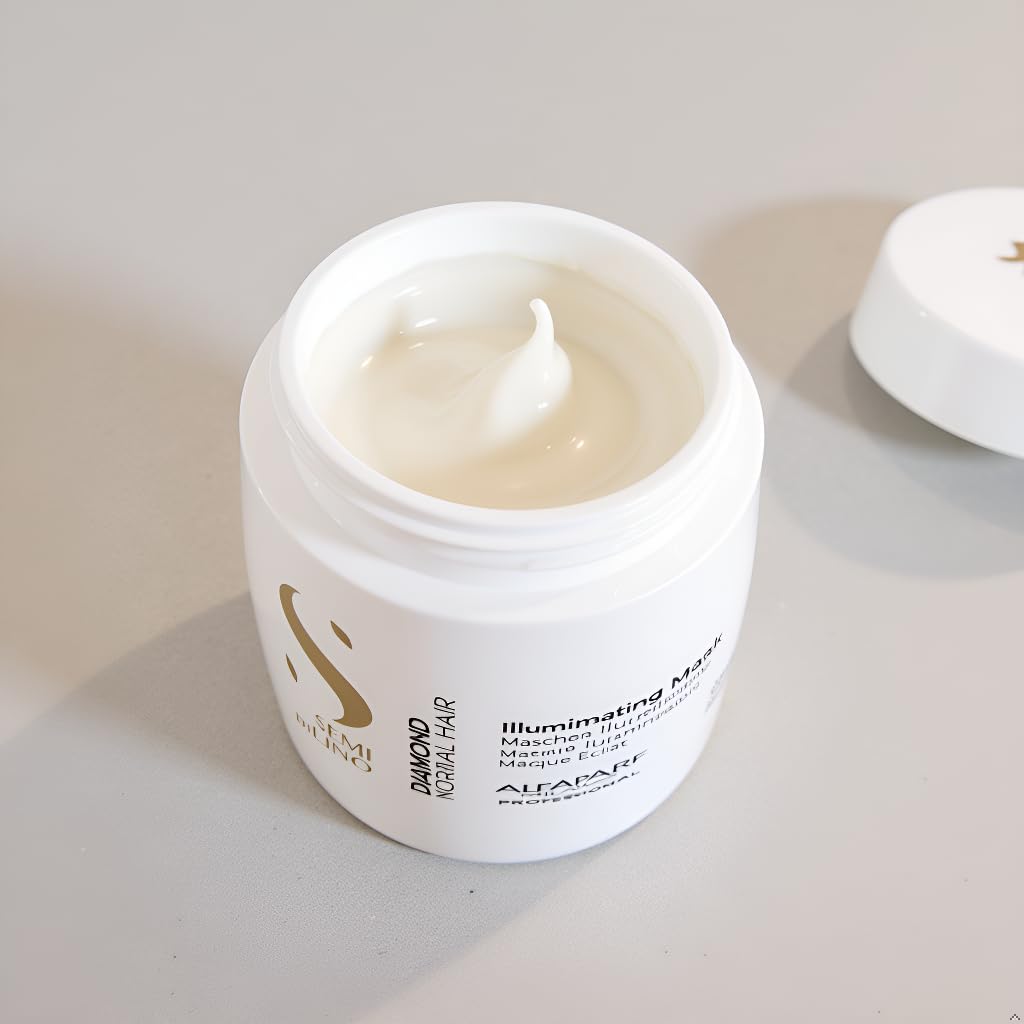 Alfaparf Milano Semi Di Lino Diamond Illuminating Hair Mask - Color Safe Deep Conditioner for Color Treated Hair - Adds Shine and Body - Sulfate, Paraben and Paraffin Free - Professional Salon Quality