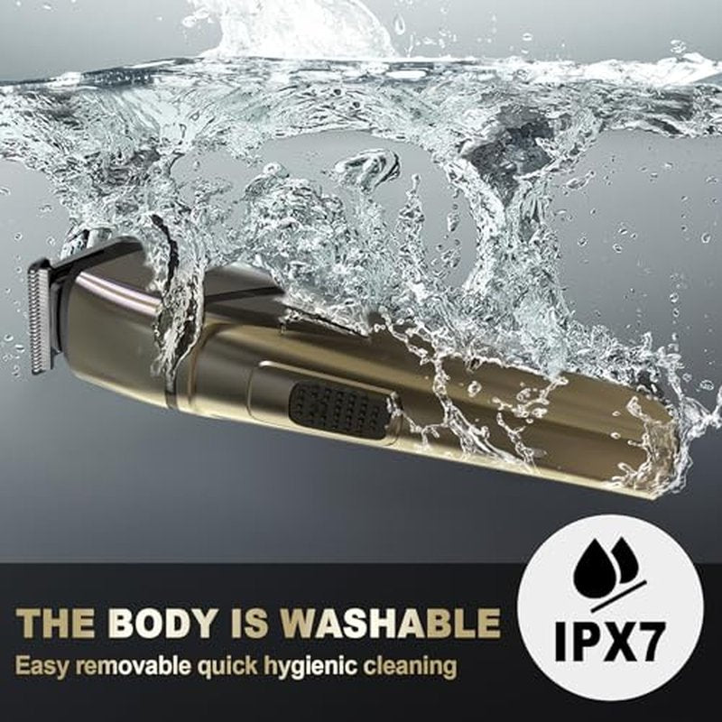Electric Body Hair Trimmer for Men Women, Groin Hair Trimmer Mens Electric Ball Trimmer, Rechargeable Waterproof Wet/Dry Body Shaver Pubic Hair Trimmer, Ceramic Blade Grooming Kit with LCD Display