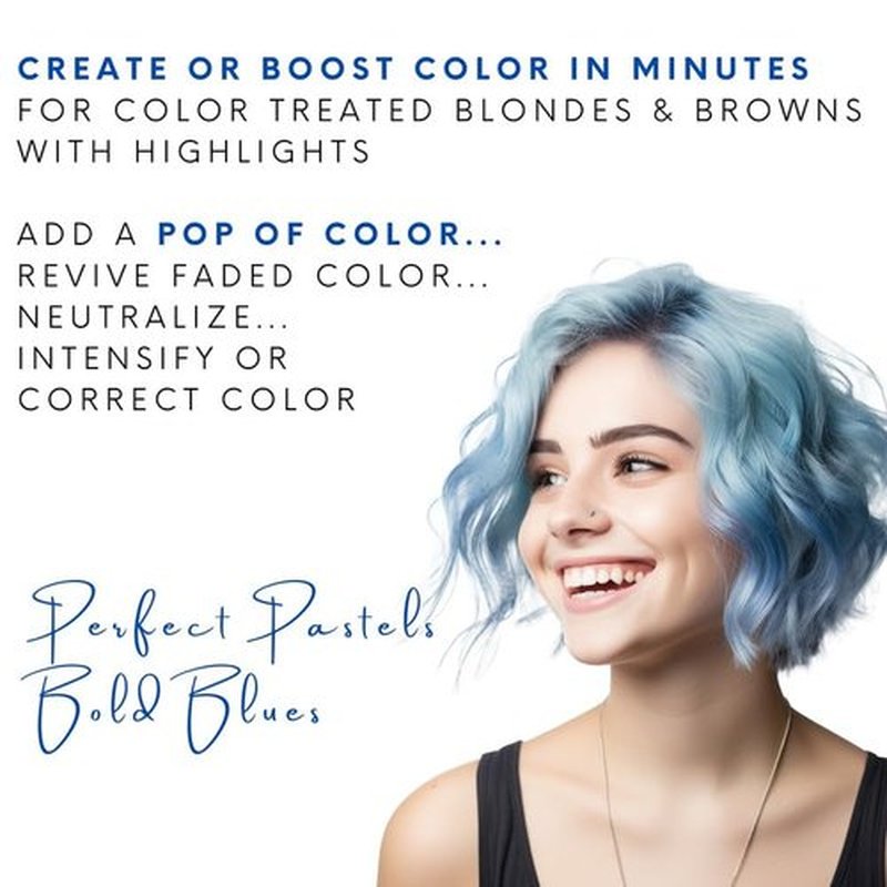 Watercolors Intense Color Depositing Shampoo, Semi Permanent Hair Color 8.5 fl oz - BLUE