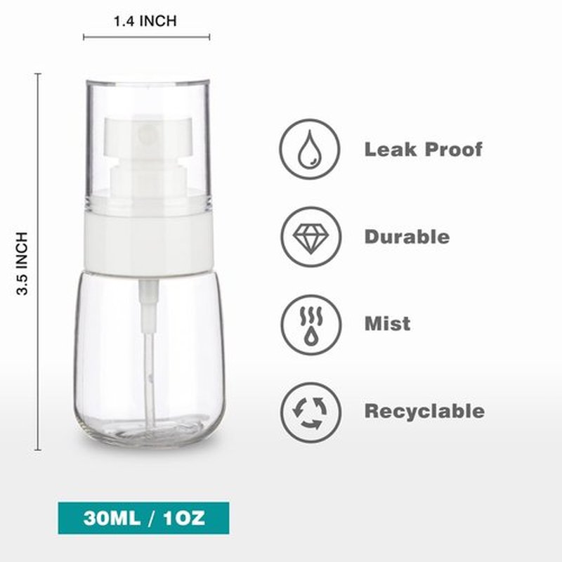 GIVITASOT 3pack Small Spray Bottle, 1oz Mini Spray Bottles, Clear Empty Travel Spray Bottle, Fine Mist Plastic Spray Bottles