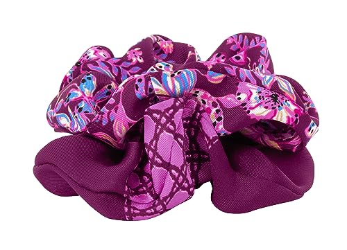 Lilly Pulitzer Pink Scrunchie Set, 2-Pack Satin Scrunchies, Cute Hair Ties for Women and Girls, Amarena Cherry