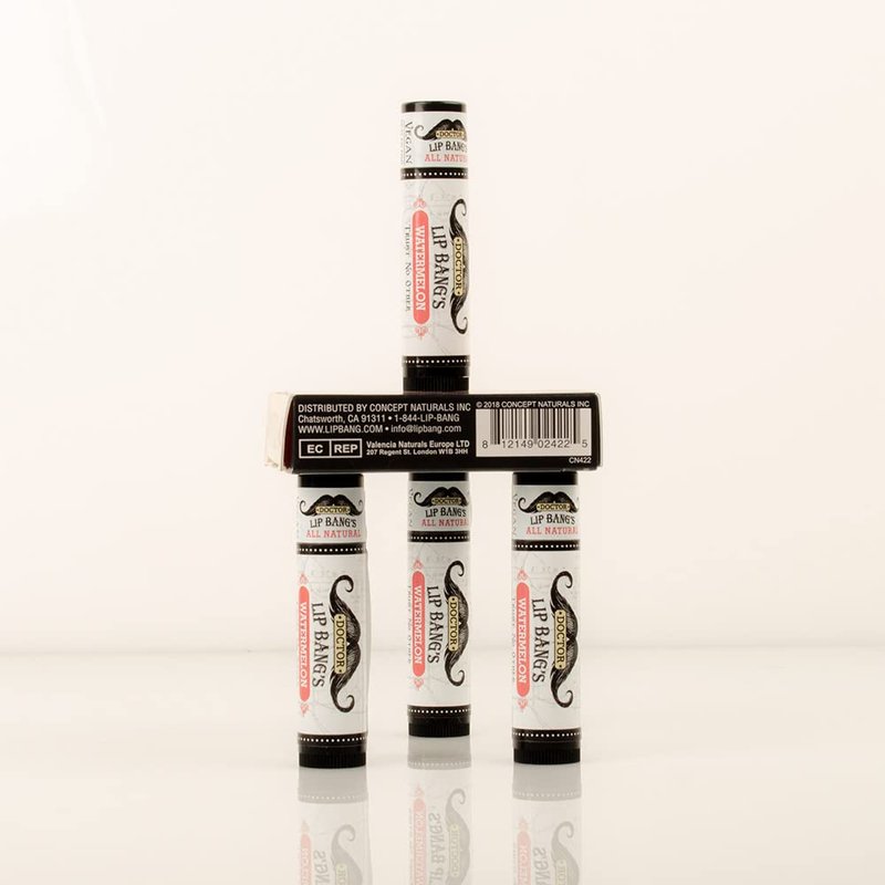 Doctor Lip Bang's Super Moisturizing Lip Balm | 4 Pack | Watermelon| ALL NATURAL & CRUELTY FREE | 100% VEGAN | FOR DRY & CRACKED LIPS