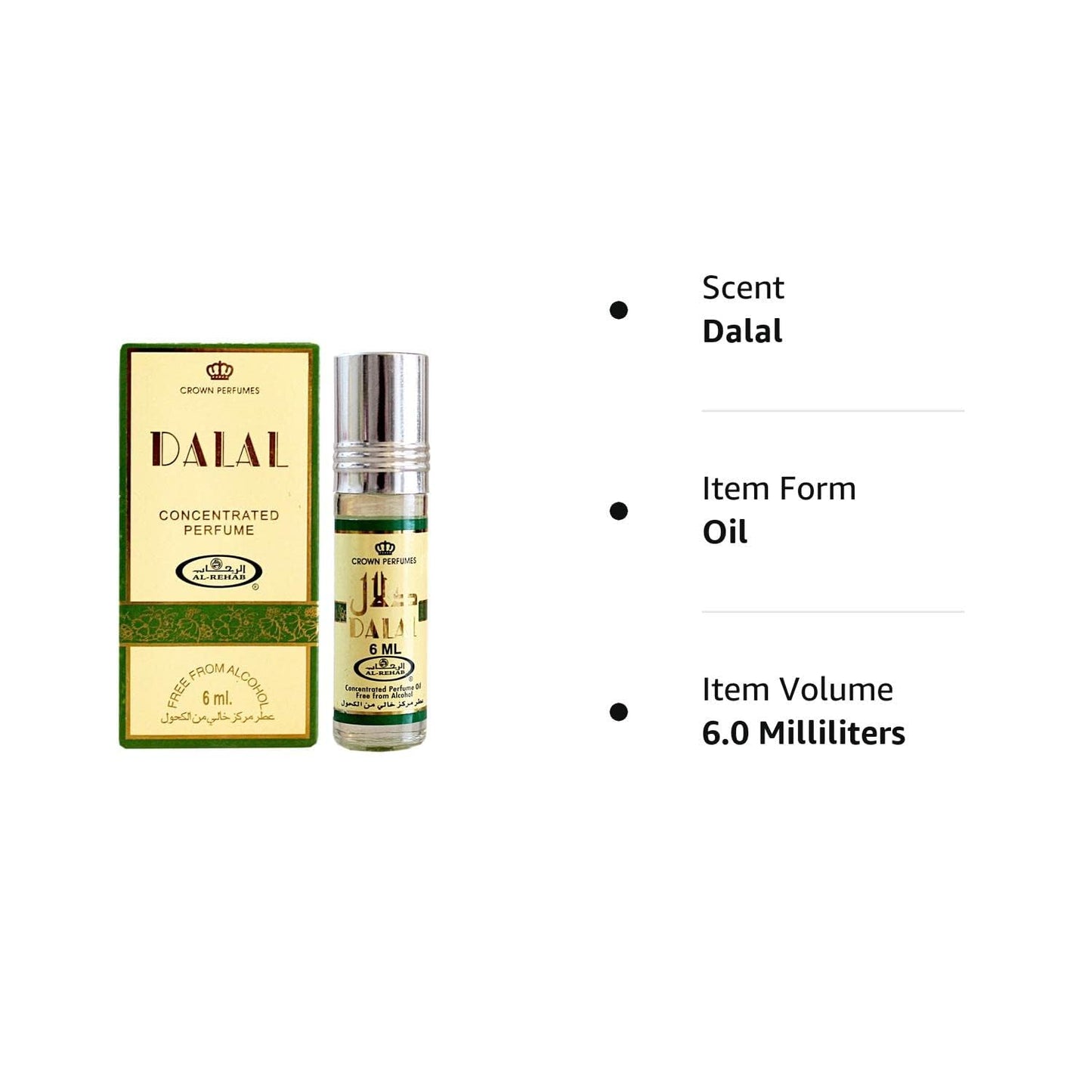 Al Rehab Dalal Concentrated Perfume Oil for Women, 0.2 Ounce / 6ml