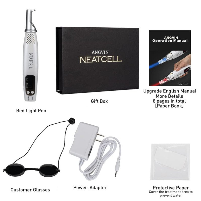 Red Light Pen Device w/US Plug,Customer Glasses,Operation Videos