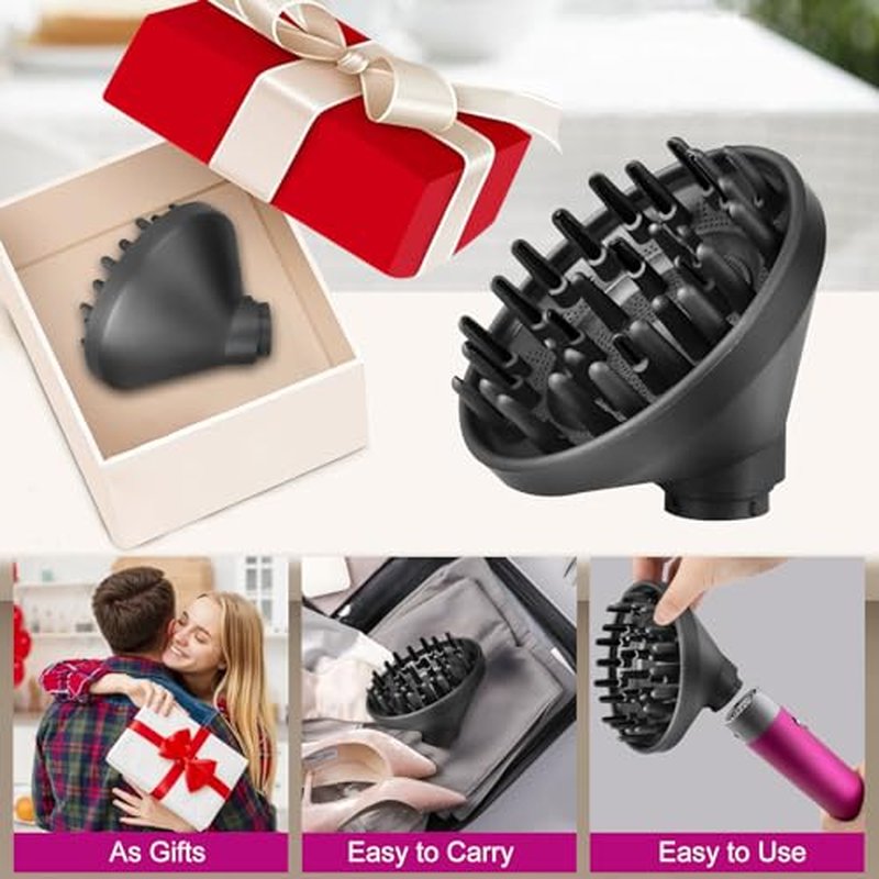 Upgraded Diffuser Attachment for Dyson Curling Iron HS05 HS03 HS01, Portable Hair Dryer Diffuser Nozzle Converting for Airwrap Styler To Hair Dryer