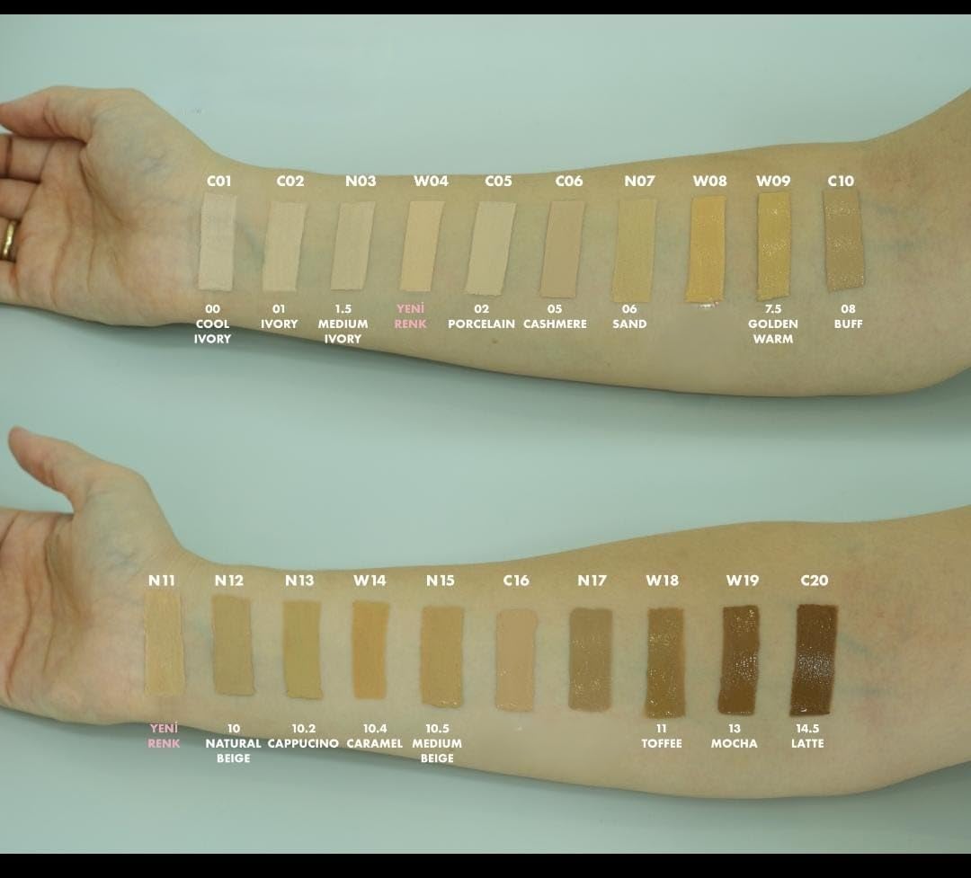 FARMASi Vfx Pro Foundation, Full Coverage Liquid Cream, Lightweight Long Lasting Coverage, Breathable Skin Moisturizer with Color True Matte Blending, Face Makeup, 1 fl. oz / 30 ml - NATURAL BEIGE N12