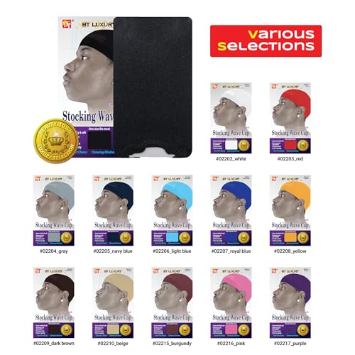 Beauty Town 4 Pcs Thin Stocking Wave Cap Skull Wig Cap for Men (2 Sets of 2)