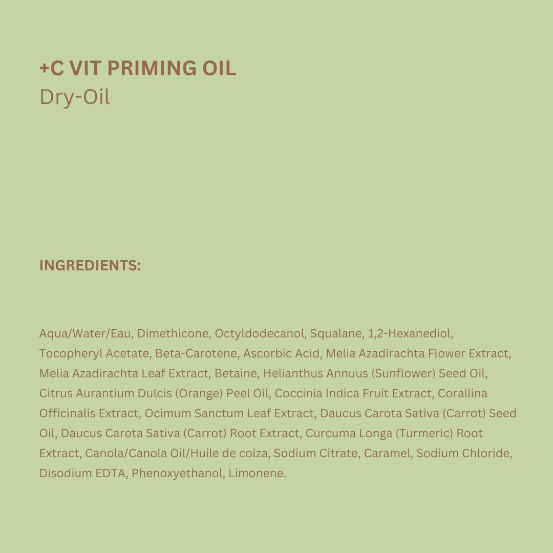 Pixi Beauty +C Vit Priming Oil | Nourishing Vitamin C Facial Oil Energizes & Balances Skin | Creates A Flawless Makeup Base | 1.00 Fl Oz