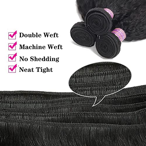 12A Human Hair Bundles 16 18 20 Inch Deep Wave Bundles Human Hair 100% Unprocessed Brazilian Virgin Deep Curly Human Hair Bundles Double Weft Deep Wave Hair Bundles Natural Black