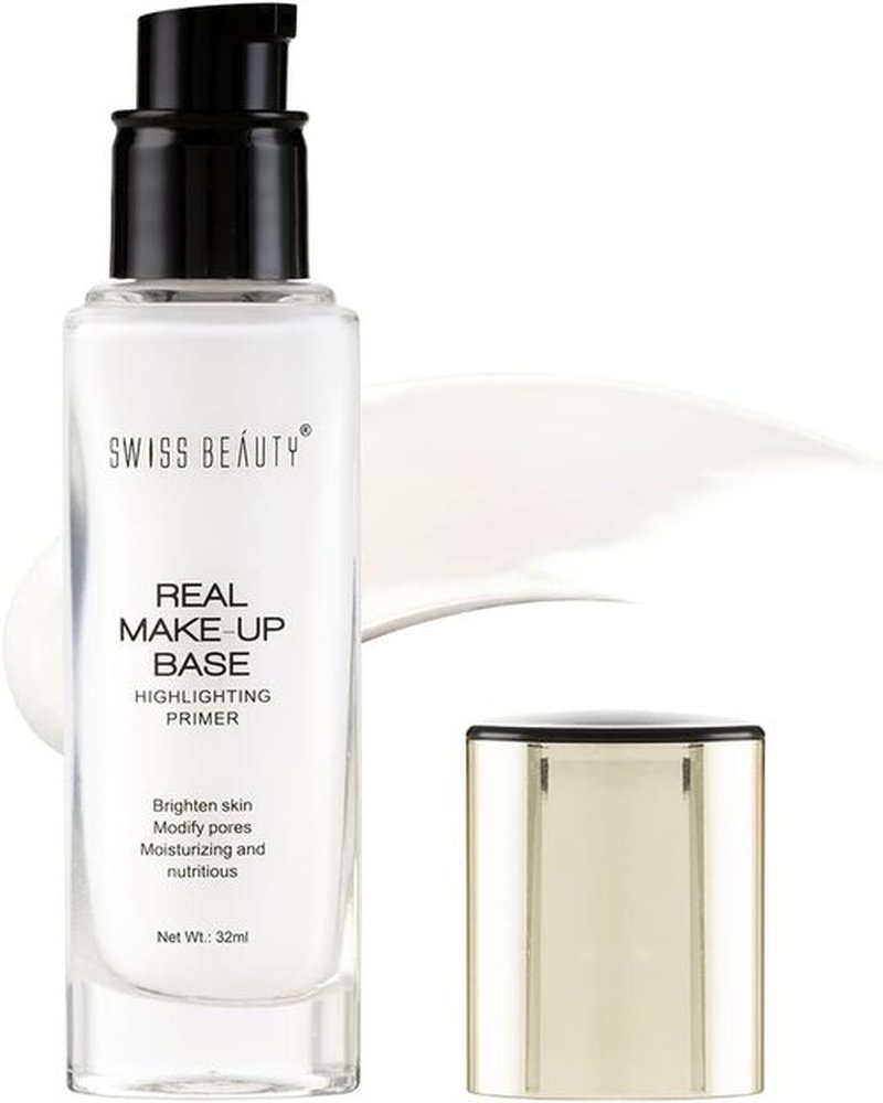 Real Makeup Base Highlighting Primer| Skin-Hydrating Poreless Strobe Cream With Natural Glow Finish For Face Makeup |Shade- Natural Tint,32ml, White