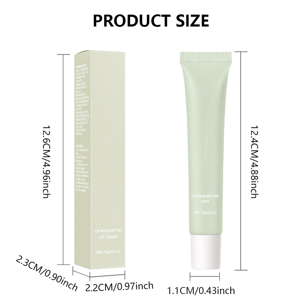FeiCuiYun Summer Lip Butter Lip Balm, Ultra-Hydrating Natural Vegan Lip Balm, Sheer-Tinted Shine & Hydration, Soothes & Softens Dry Lips Skincare, Bálsamo labial hidratante #2 Mint
