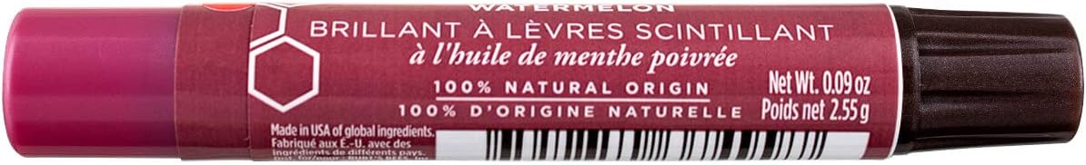 Burt's Bees Lip Shimmer, 100% Natural Moisturizing, with Peppermint Oil, Guava, 0.09 Oz - 6 Pack