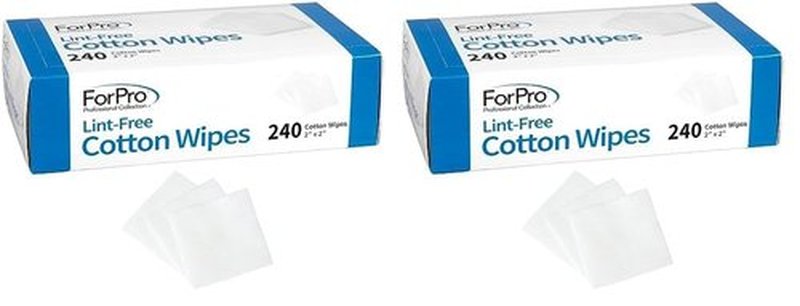 ForPro Lint-Free Cotton Wipes, 100% Pure Cotton Gauze, 2" x 2", White, 240-Count (Pack of 2)