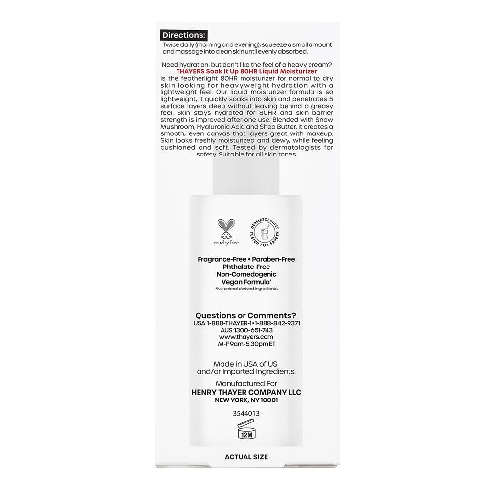 THAYERS Soak It Up Moisturizer, 2.5 Oz