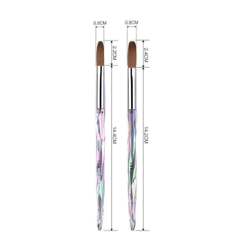 Rolabling Nail Art Brush Acrylic Brush Nail Pen with Symphony Diamond Handle Manicure Design Nail Art Tool (Set-3)
