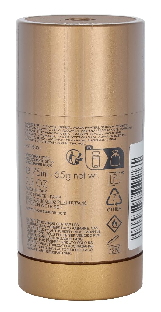 Paco Rabanne 1 Million Deodorant Stick for Men - 2oz / 75ml Fresh Scent