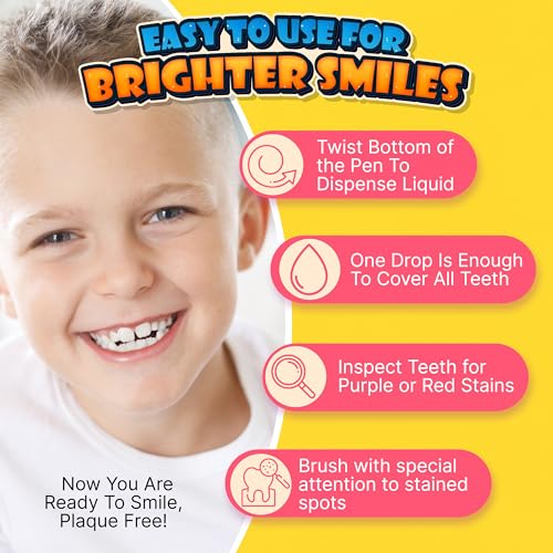 Say no to Tooth Decay. Highlights The Invisible Cavity Causing Plaque for More Effective Brushing. Designed by a Pediatric Dentist. No More Messy Tablets or Unpleasant Taste.
