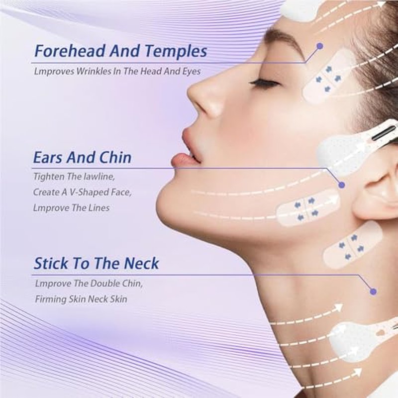 Face Tape Lifting Invisible, Face Lift Tape- Invisible Face Lift Tape, Face Lifting Sticker, V-Shaped Instant Face Tapes for Saggy Skin for Jowls Double Chin (120pcs)