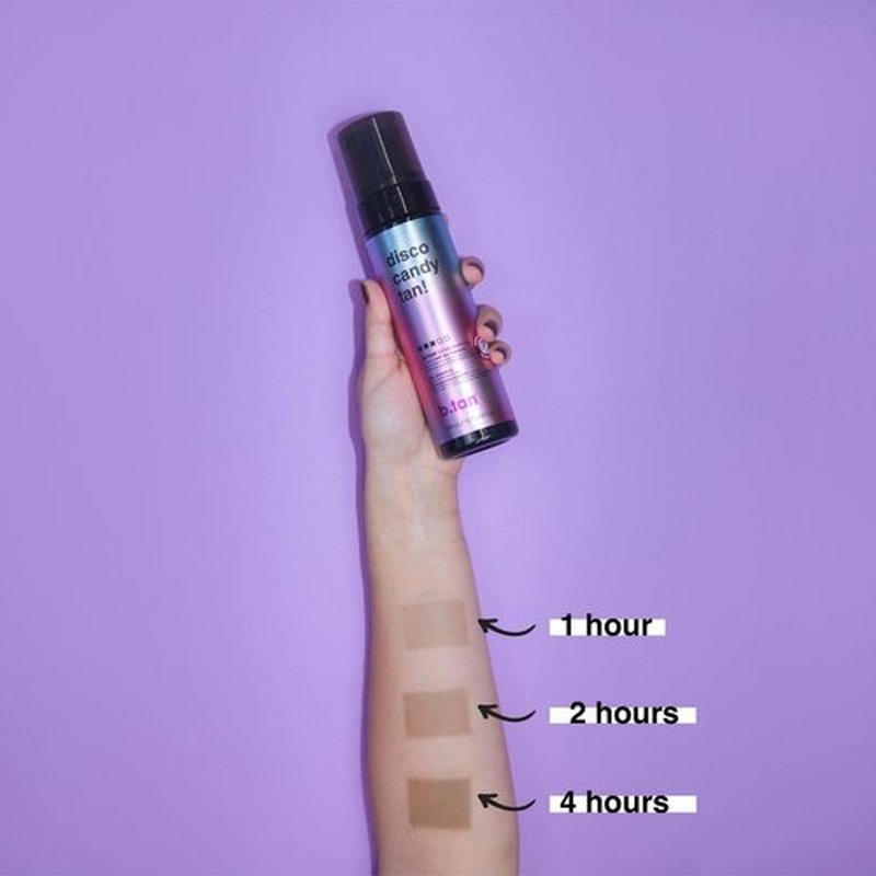 b.tan Dark Self Tanner | Disco Candy Tan - Fast, 1 Hour Sunless Tanner Mousse, Candy-Scented, Sweat-Proof & Transfer Resistant, No Fake Tan Smell, No Added Nasties, Vegan, Cruelty Free, 6.7 Fl Oz