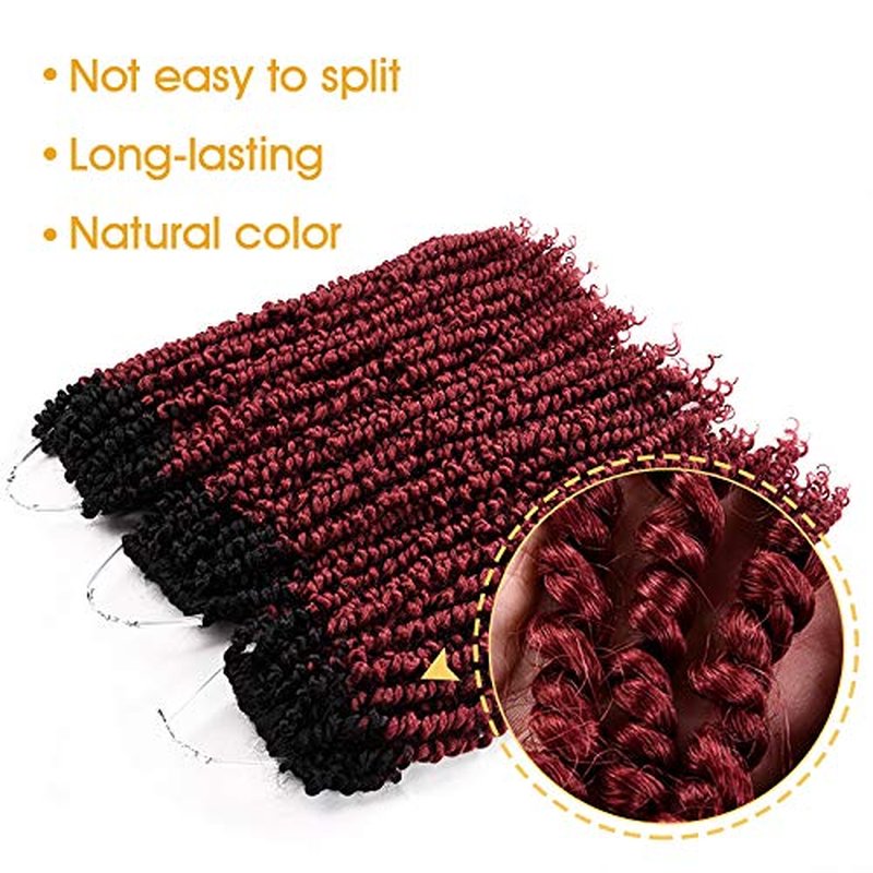 Silike Passion Twists Braiding Hair, Crochet Passion Twist(12 Roots per Pack, 6 Packs) Pre-twist Passion Twist Hair for Black Women (18 inch, ombre Bug)