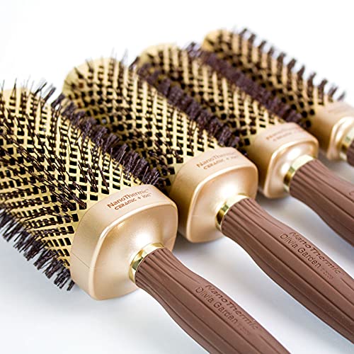 Olivia Garden NanoThermic Ceramic + Ion Square Shaper Thermal Hair Brush - Not Electrical - Professional Blowout Brush for Normal to Thick Hair