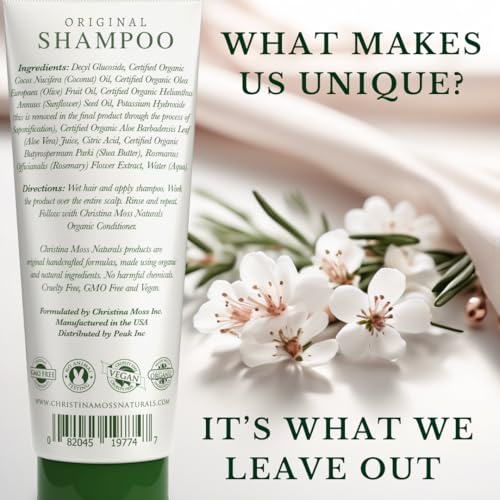 Clarifying Shampoo with Rosemary, Coconut Oil and Aloe Vera for A True Clean, Sulfate Free, Shampoo for Oily, Dry or Curly Hair, for Women and Men