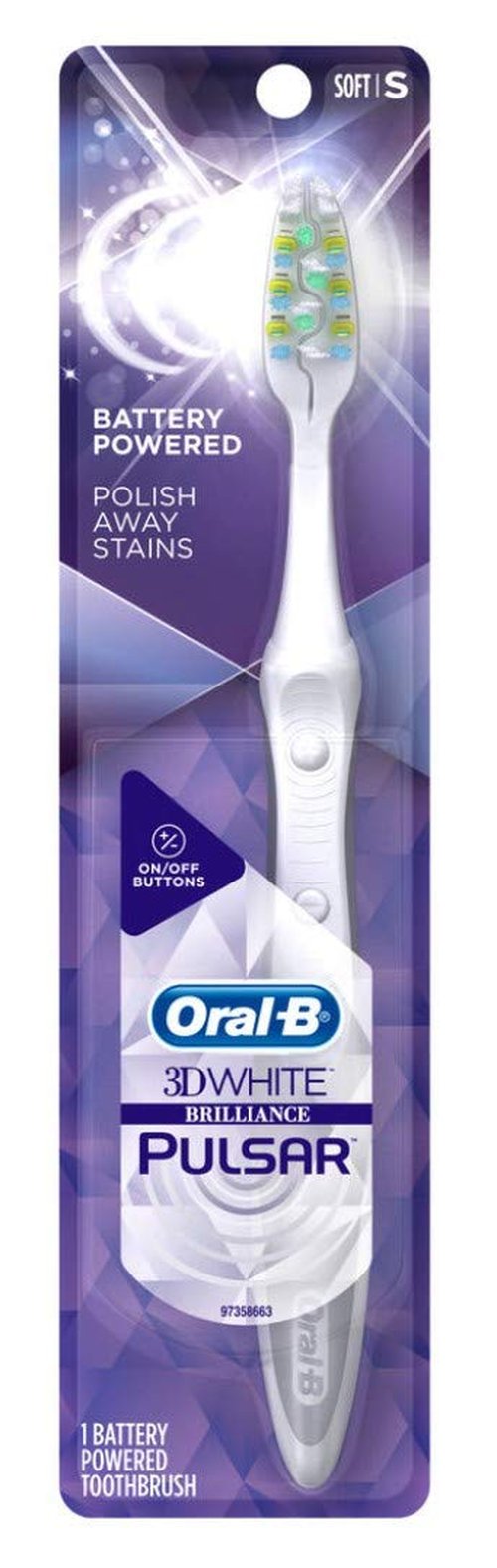 Oral-B Toothbrush Pulsar Soft 3D White (Battery Powered) (Pack of 2)