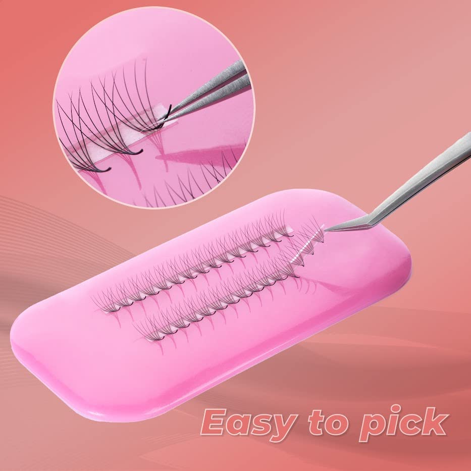 JINKGOLASH 500 Eyelash Extension Promade 4D to 16D Not Premade, Ultra Lash Fans 0.03/0.05/0.07mm Thickness, C D Curl Lashes, 8 - 16mm Length for Easy Volume Individual Eyelash Extensions Clusters DIY(5D-0.07-C (14mm))