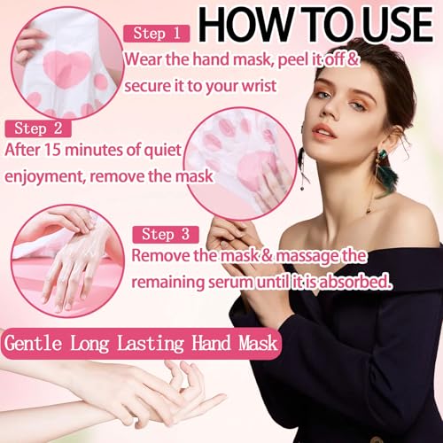 6PCS Hydrating Hand Mask Gifts Set,Intensive Cute Hand Masks for Dry Cracked Hands,Gentle Long Lasting Hand Masks Moisturizing Gloves for Soft and Smooth Touch Hands