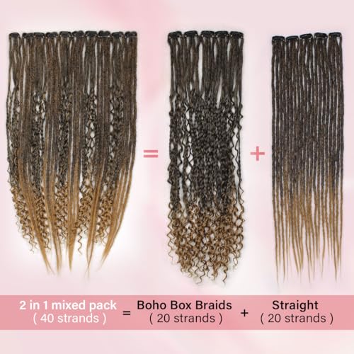 24 Inch Clip in Dreadlock Hair Extensions 10Clips 40 Strands Synthetic Handmade Soft Clip In Dreads Extensions for Women,Pink