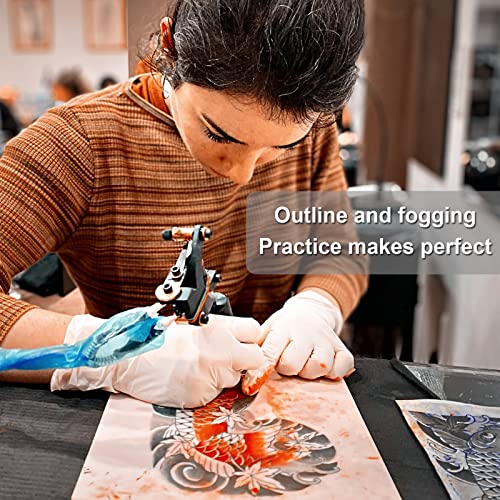 310Pcs Tattoo Practice Skins and Ink Caps Kit - Mixed 300Pcs Pigment Ink Cups #9 Small, #13 Medium, #16 Large and 10Pcs Tattoo Skin