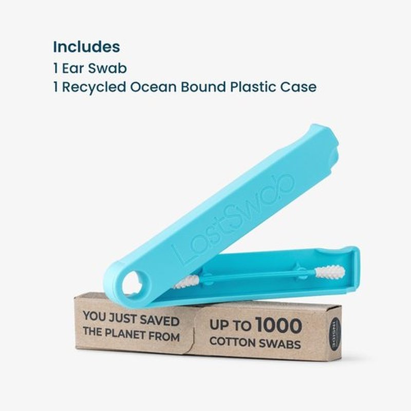 LastSwab® Reusable Cotton Swabs for Ear Cleaning - The Sustainable and Sanitary Alternative to Single-Use Q Tips - Zero Waste and Easy to Clean - Comes with a Convenient Travel Case Holder - Red